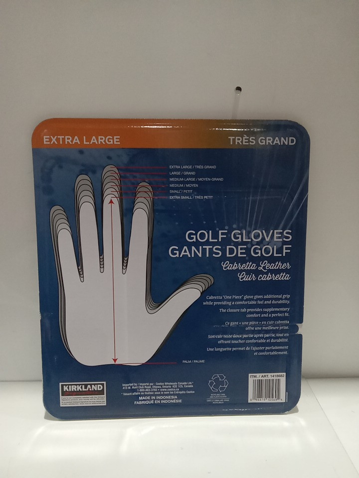 4PK Kirkland Signature Premium Cabretta Leather Golf Gloves - left Hand - Extra large - white (style: 1418682) image 3