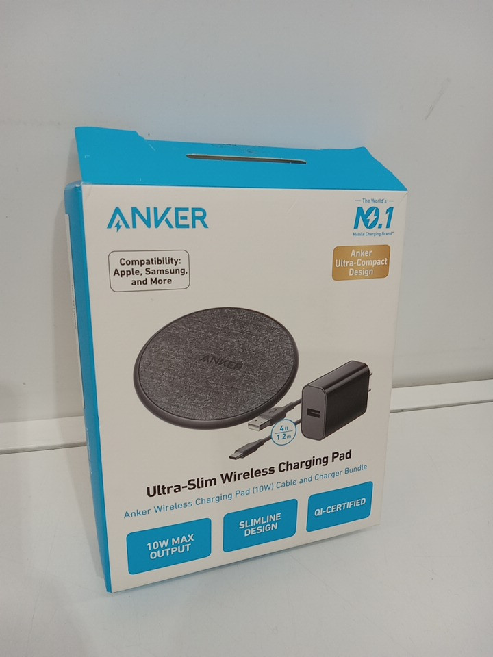 Anker ultra slim wireless charging pad with 4ft cable - 10W - black/grey (model: B2548) image 2