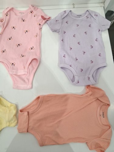 5 assorted baby ONESIES - 9m - PINK/ORANGE/YELLOW/PURPLE image 4