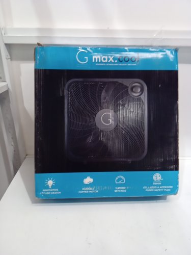 GENESIS BOX FAN 3 SPEED SETTINGS - 20'' - BLACK (MODEL: G20BOX-BLK) image 2