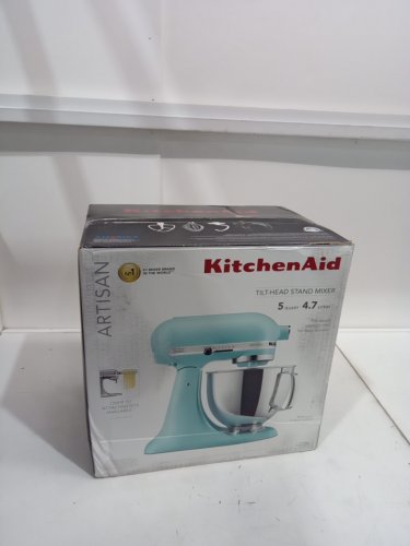 KITCHENAID ARTISAN SERIES TILT-HEAD STAND MIXER WITH SPLASH GUARD & ATTACHMENTS - 5QT BOWL - MINERAL WATER BLUE (MODEL: KSM150PSMI) image 2