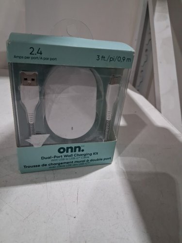 onn. Dual-Port Wall Charging Kit with USB-A to USB-C Cable - WHITE image 2