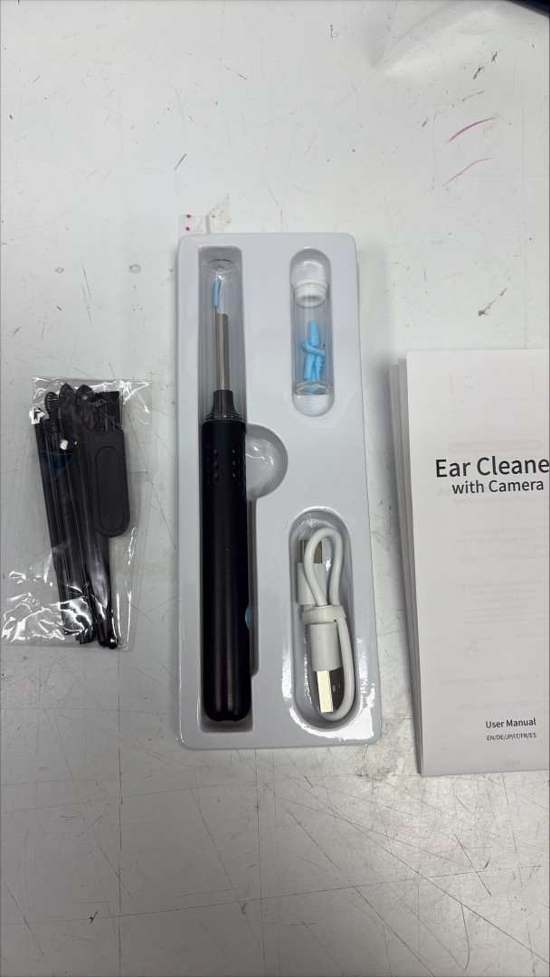 LMECHN Ear Wax Removal Tool kit with 3mm Camera - 1080P HD, Ear Cleaner Otoscope with LED Lights, 8 Metal Ear Picks, 6 Ear Spoons - Black (model: n30 pro) image 2
