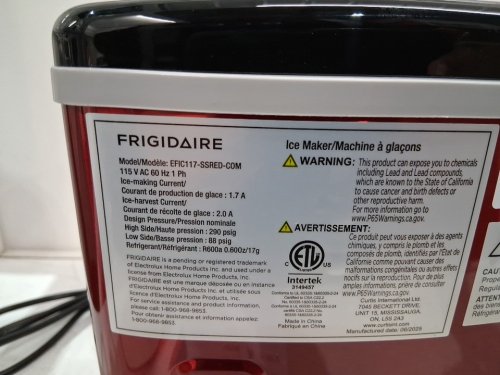 FRIGIDAIRE COMPACT ICE MAKER - MAKES 26LBS/DAY - metallic RED (MODEL: EFIC117-SSRED-COM) image 6