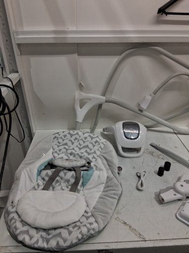 INGENUITY SIMPLECOMFORT CRADLING ROCKER PLUG-IN SWING WITH SOOTHING VIBRATIONS AND 6 SPEEDS - RAYLAN (WHITE/GREY) - (MODEL: 11791 0313) image 4