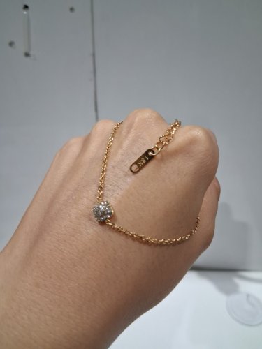 stainless steel cubic zirconia square charm chain bracelet - 6.5" - 8.5" - 18k gold plated image 4