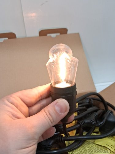 feit electric weatherproof led 24-light string lights with 2 spare lightbulbs - 48ft - black (model: 1603293) image 5