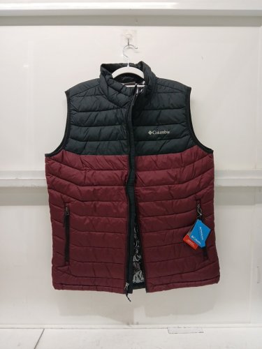 MENS COLUMBIA powder lite vest - large - black/burgundy (style: 1748031) image 3