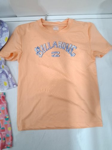 4 assorted girl's SWIM clothes - 1 HAT, 1 SKIRT, 1 SHORTS, 1 SHIRT - EXTRA SMALL (4/5) - PURPLE/PINK/ORANGE image 4