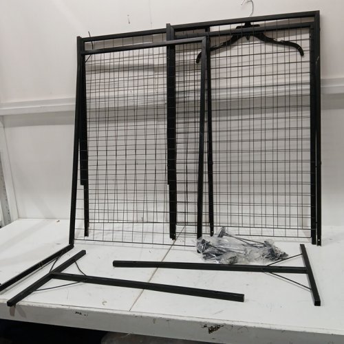 2pk grid wall panels towers with t-base stands, clips, and hooks - 2ft x 5.6ft - black (model: YD0024) image 3