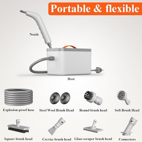 HIEE 10-in-1 MULTIFUCTIONAL STEAM CLEANER kit - 1500W/110V - White/grey (model: SC-W01) image 2
