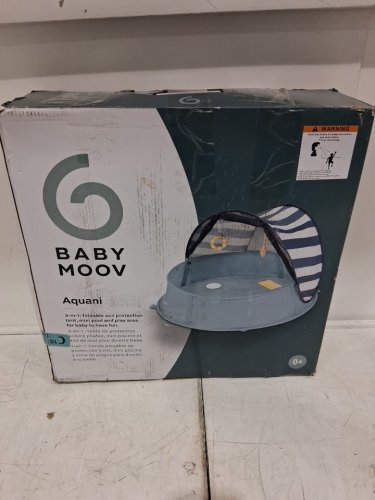 kids Babymoov Aquani 3-in-1 Pop Up Tent Kiddie Pool & Play Yard with UPF 50+ sun protection - 36" x 22" x 36" - Light blue (MODEL: ‎A035220_US) image 2