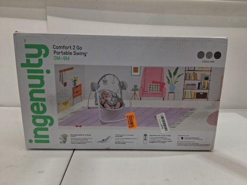 INGENUITY COMFORT 2 GO PORTABLE baby SWING - 0M-9M - CUDDLE LAMB theme/grey (MODEL: 12184) image 3
