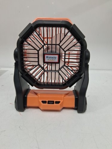 Portable Rechargeable Camping Fan with LED Light - Orange (Model: X23-Orange) image 3