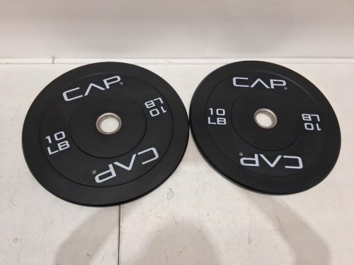 2pk CAP Barbell Rubber Olympic Bumper Plate - 10lb - black (model: opr6pis-20) image 3