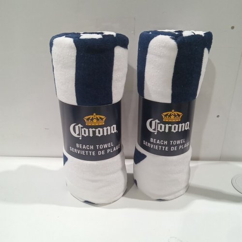 2 Corona Beach Towel - 60" x 30" - Blue, White, yellow image 2