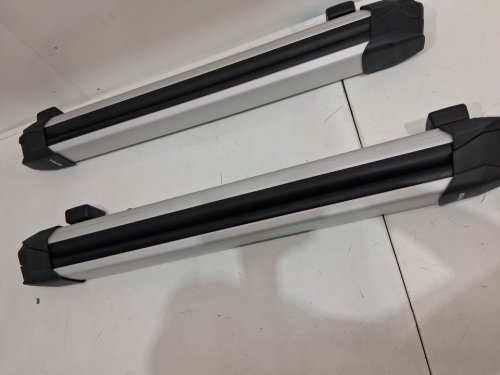 2PC Aluminum Universal Car Roof Rack for Skis and Snowboards - Holds Up to 6 Pairs of Skis or 4 Snowboards - Black/Silver (Model: XDZ-006-SH) image 4