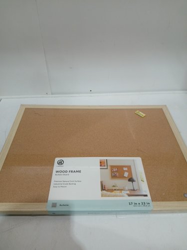 U BRANDS CORK BULLETIN BOARD - 17" X 23" - BIRCH WOOD FRAME image 2