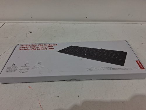 LENOVO 300 USB WIRED KEYBOARD - ADJUSTABLE TILT, ERGONOMIC DESIGN, WINDOWs 7/8/10/11, ENGLISH - BLACK (model: sk-8823) image 2