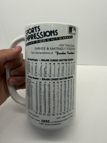 JUMBO YANKEE TRADITION MICKEY MANTLE AND DAN MATTINGLY COLLECTIBLE MUG image 4