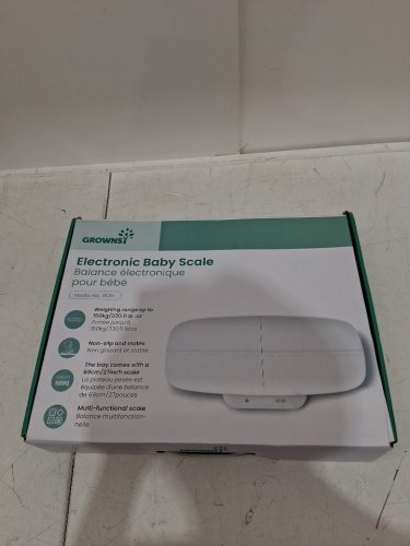 grownsy multifunctional baby weight scale with 27" measurement & lcd screen - 330lbs capacity - 27" x 15" x 10" - white (model: b12h) image 2