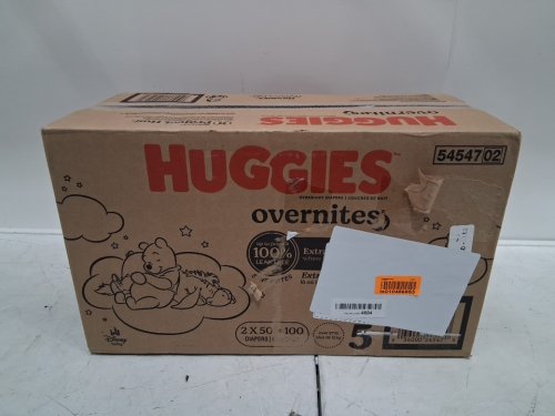100PK HUGGIES OVERNITES NIGHT TIME BABY DIAPERS - SIZE 5 (27lb+) - WINNIE THE POOH - (model: 5454702) image 2