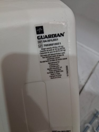 medline guardian Elongated Toilet Seat Riser with Arms - 3.5" - 400lb Capacity - white/grey (model: G4-301LRX1) image 4