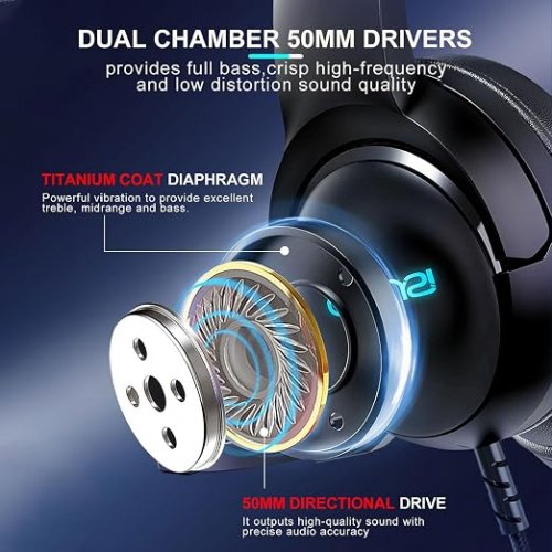 COLUSI Gaming Stereo Headphones with hidden-type mic - RBG light - wired - black (Model: CLS-600) image 5