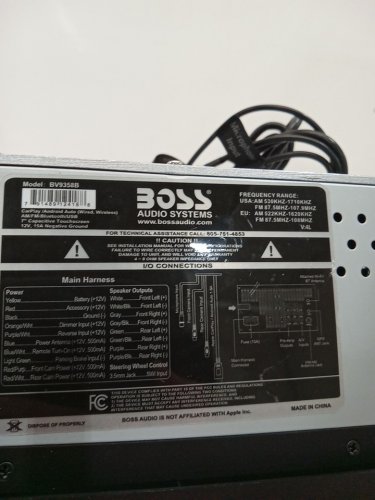 BOSS Audio System Wireless Touch Screen Car Stereo Android Auto/apple Carplay with FM radio, A/V Input, USB  - 7" - black - (model:bv9358b) image 10