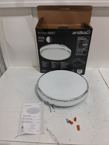 ARTIKA HEMISPHERE FLUSH MOUNT LIGHT WITH 5 SELECTABLE LIGHT COLOURS 2700K/3000K/3500K/4000K/5000K - 2500LM - 15" - CHROME (MODEL: 1806274/FM-HM5C-C1CR) image 2