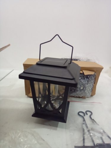 2pk Outdoor Waterproof Solar Lanterns with Wall Mount - black image 3