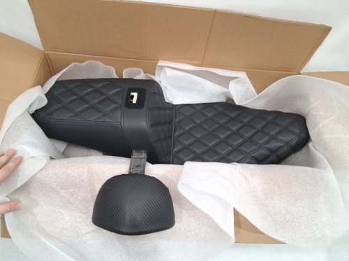 HDBUBALUS One-piece Design Two Up Seat with Small Backrest - FITMENT FOR SELECT HARLEY DAVIDSON MODELS - #2 BLACK STITCHING (MODEL: REUSCB016607) image 4