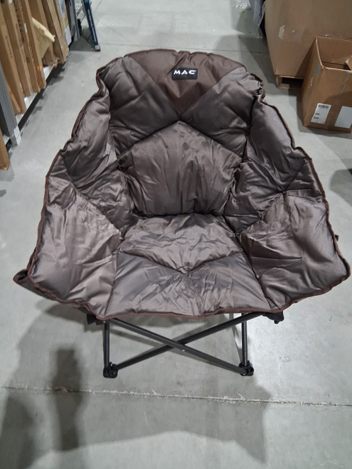 mac sports padded folding club camping chair with carry bag - 500lb max - 28.3" x 35.4" x 40.5" - black/grey (model: 1872249) image 3