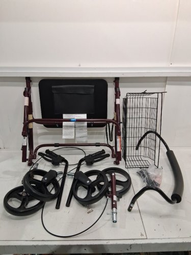 GUARDIAN MEDLINE Standard Bariatric Heavy Duty Rollator WALKER, Burgundy (MODEL: MDS86800XW) image 3