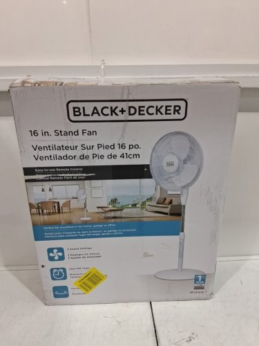 BLACK+DECKER STAND FAN WITH REMOTE - 16" - WHITE (MODEL: BFSR16W) image 2