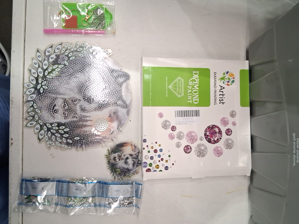 2PC  TLIOBLO Hanging WOLVES Diamond Art and Key Chain Pendant (model: tzt) image 4