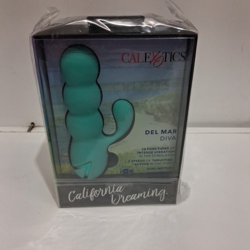 calexotics California Dreaming Del Mar Diva Thrusting Rabbit Vibrator - 10 modes - 5.5" - teal image 2