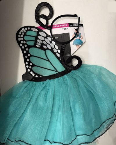 3PC GIRLS WAY TO CELEBRATE MONARCH TUTU KIT - OSFM - BLUE/BLACK image 2