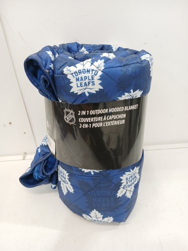 NHL TORONTO MAPLE LEAFS 2-IN-1 OUTDOOR WATER RESISTANT SNAP ON HOODED BLANKET - 54" X 72" - BLUE/WHITE (MODEL: 7985227) image 2