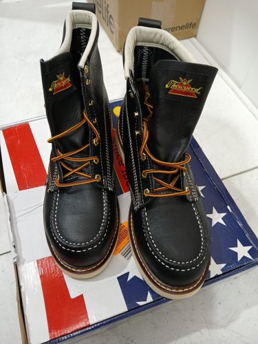 Men's Thorogood American Heritage – 6″ Black Safety Toe – Moc Toe MAXWear Wedge - size 10.5 - black (model:  864-6201) image 5