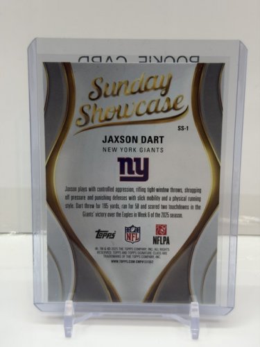 JAXON DART ROOKIE CARD - TOPPS CHROME SUNDAY SHOWCASE INSERT (SS-1) image 2