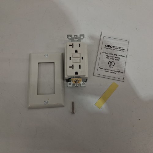 SELF TEST DUAL FUCTION AFCI/GFCI OUTLET WITH LED INDICATOR LIGHT - 20 AMP - WHITE image 3