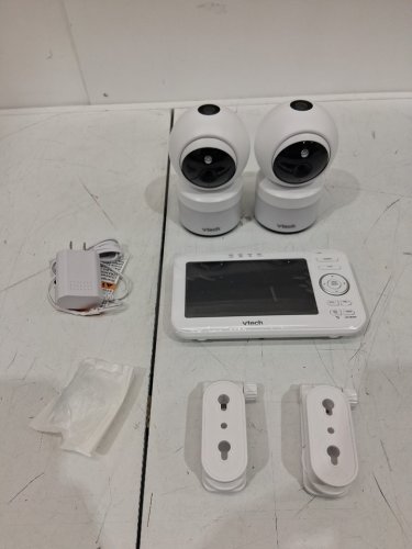 3pc vtech 2 CAMERA 5" PAN AND TILT video baby monitoring set WITH PROJECTION LIGHTS - white (model: 1717702) image 3