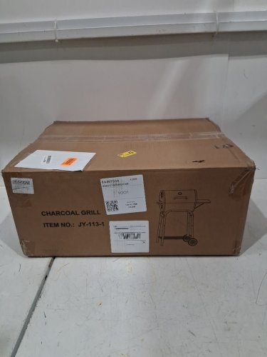 DNKMOR Barrel Charcoal Grill with Side Table and wheels - black - (model:jy-113-1) image 3