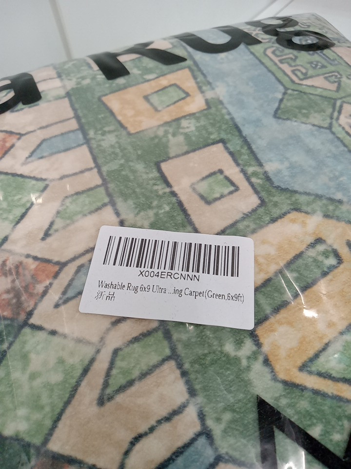 indoor/outdoor Non-Slip Washable Boho Area Rug - 6FT x 9FT - Green (Style: X004ERCNNN) image 3