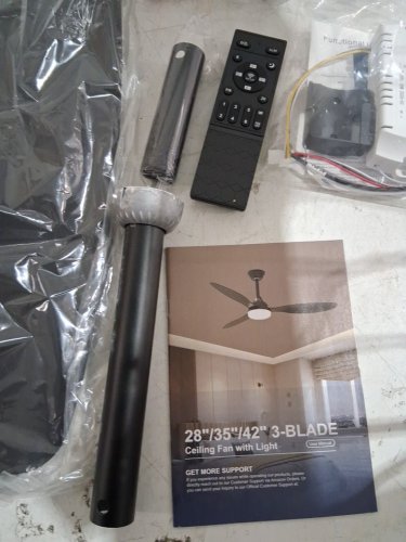 MUYUTC 3 BLADE CEILING FAN WITH LIGHTS AND REMOTE DIMMABLE INDOOR OUTDOOR CEILING FANS WITH APP CONTROL-52" - MODERN BLACK- (MODEL:CFWL-52INCH-BK) image 6