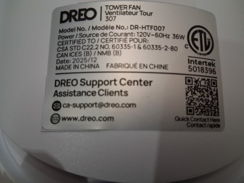 dreo tower fan with four setting, remote control, timer, and led display - 36" - WHITE (MODEL: DR-HTF007) image 6