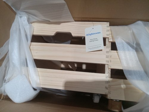 2PK brightroom rolling crate - 24" x 12.6" x 10.6" - Pine wood image 2