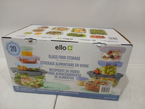20PC Ello Color Lock Mixed Meal Prep Glass Food Storage Containers - assorted colors (model: 1969922) image 2