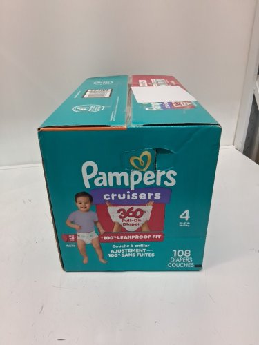 108PK PAMPERS CRUISERS 360 DEGREES 100% LEAKPROOF FIT DIAPERS - SIZE 4 (23LB - 37LB) image 2